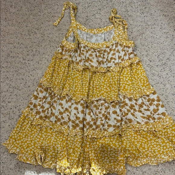 Easel Yellow Floral Dress boho large - Picture 3 of 3